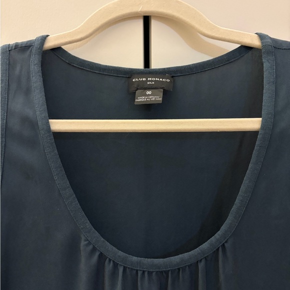 Club Monaco Women’s Sleeveless Blue Silk High-Low Dress Size 00 - Picture 3 of 6